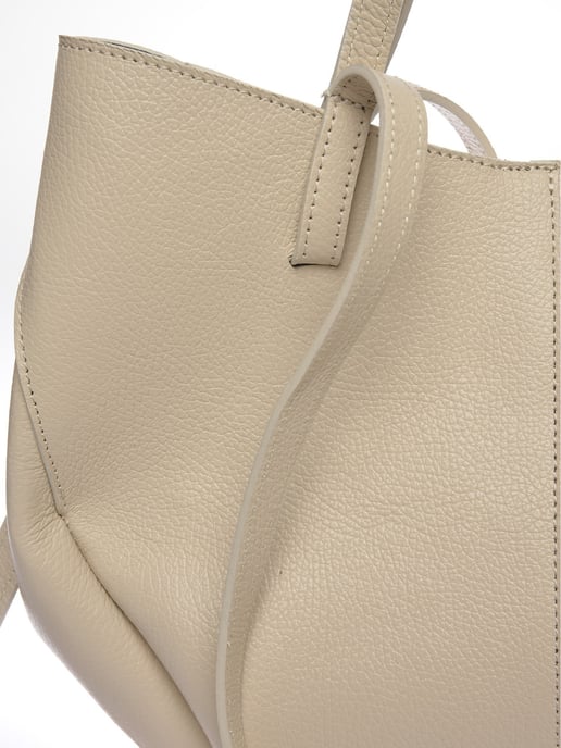 Luisa Vannini Beige Rundleer Tas - Image 3