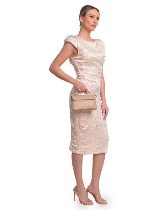 Luisa Vannini Beige Rundleer Tas - Image 5