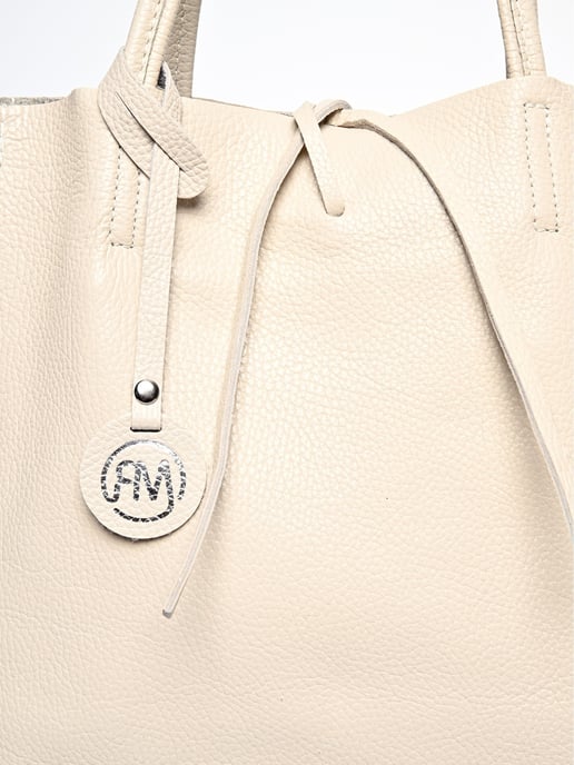Roberta M Beige Rundleer Tas - Image 3