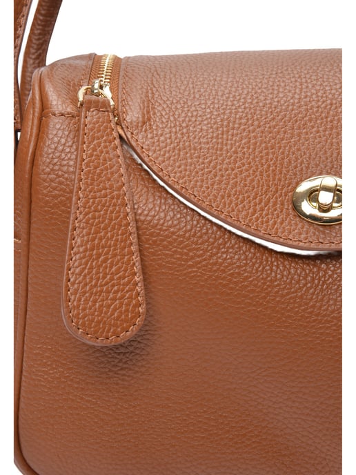 Luisa Vannini Brown Rundleer Tas - Image 3