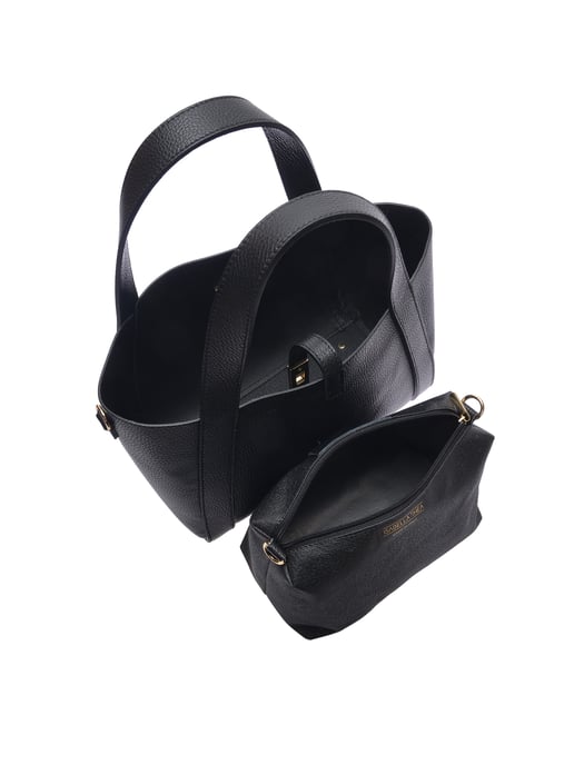 Isabella Rhea Zwart Rundleer Tas - Image 4