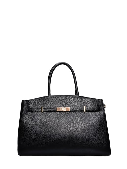 Anna Luchini Zwart Rundleer Tas - Image 1
