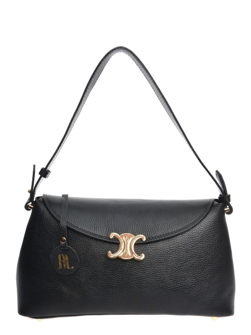 Anna Luchini Zwart Rundleer Tas - Image 1