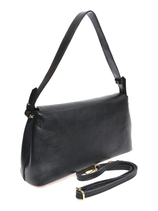 Anna Luchini Zwart Rundleer Tas - Image 2