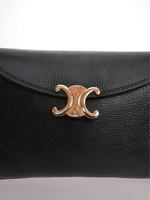 Anna Luchini Zwart Rundleer Tas - Image 3