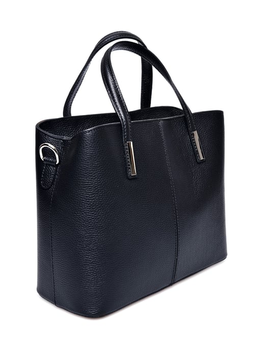 Anna Luchini Zwart Rundleer Tas - Image 2