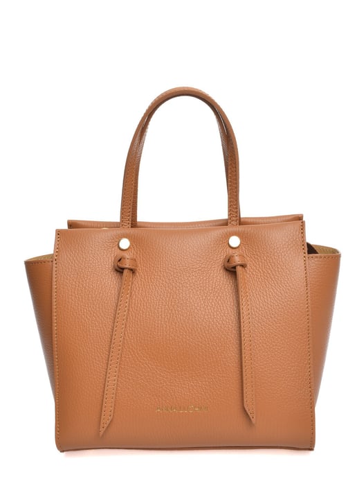 Anna Luchini Brown Rundleer Tas - Image 1