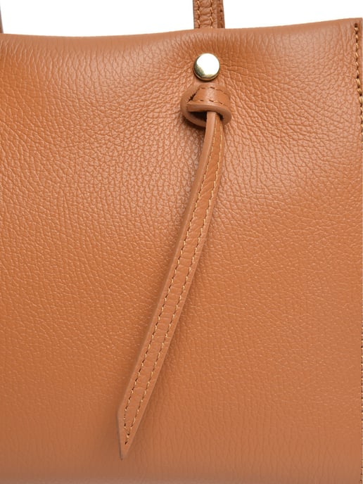 Anna Luchini Brown Rundleer Tas - Image 3