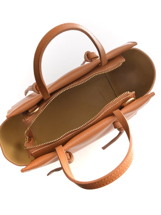 Anna Luchini Brown Rundleer Tas - Image 4
