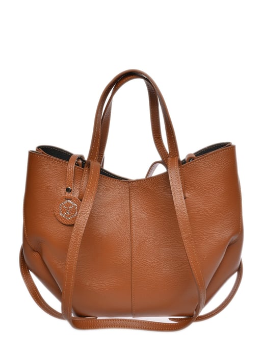 Luisa Vannini Brown Rundleer Tas - Image 1