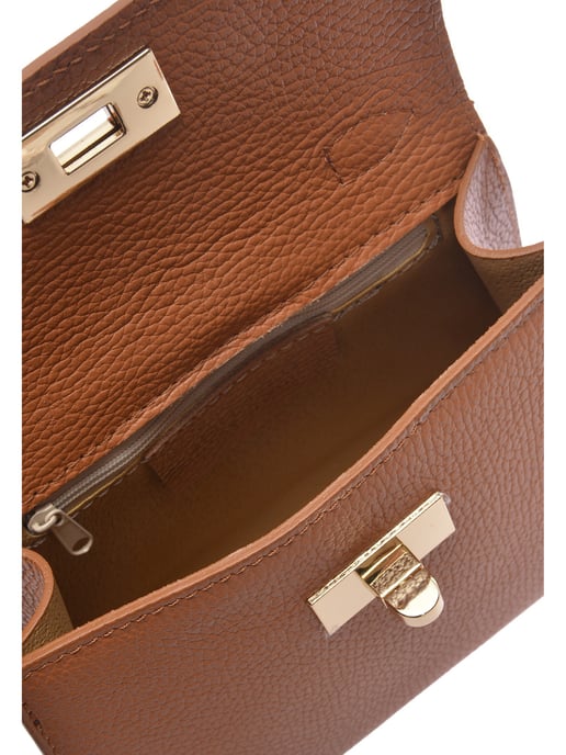 Luisa Vannini Brown Rundleer Tas - Image 4
