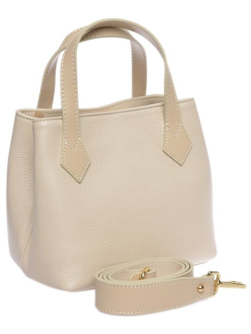Luisa Vannini Beige Rundleer Tas - Image 2