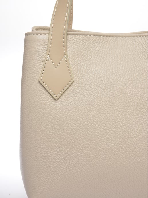 Luisa Vannini Beige Rundleer Tas - Image 3