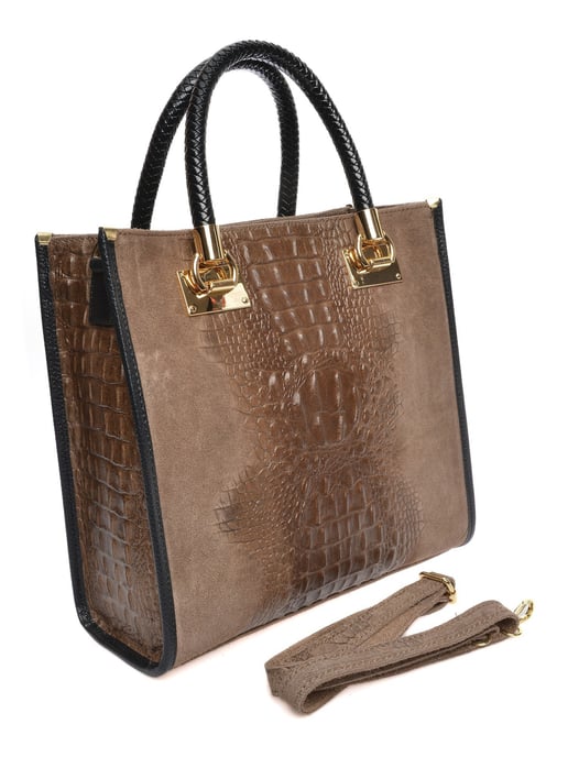 Roberta M Beige Rundleer Tas - Image 2