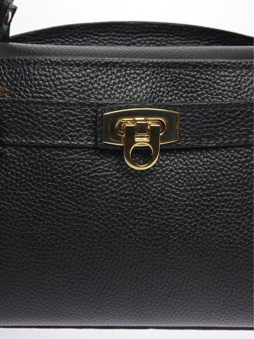 Isabella Rhea Zwart Rundleer Tas - Image 3