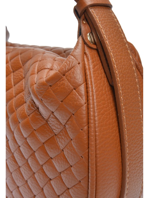 Anna Luchini Brown Rundleer Tas - Image 3