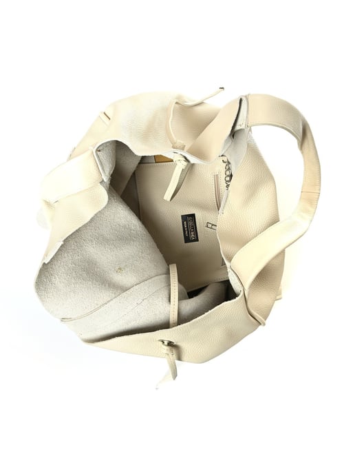 Isabella Rhea Beige Rundleer Tas - Image 4