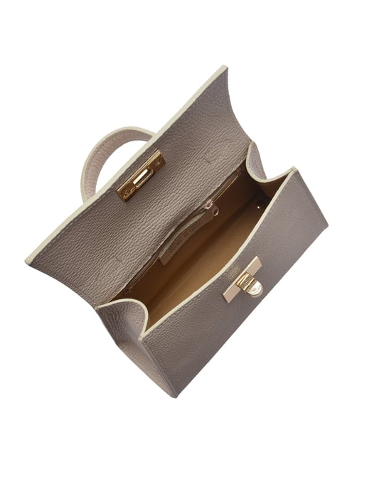 Luisa Vannini Beige Rundleer Tas - Image 4