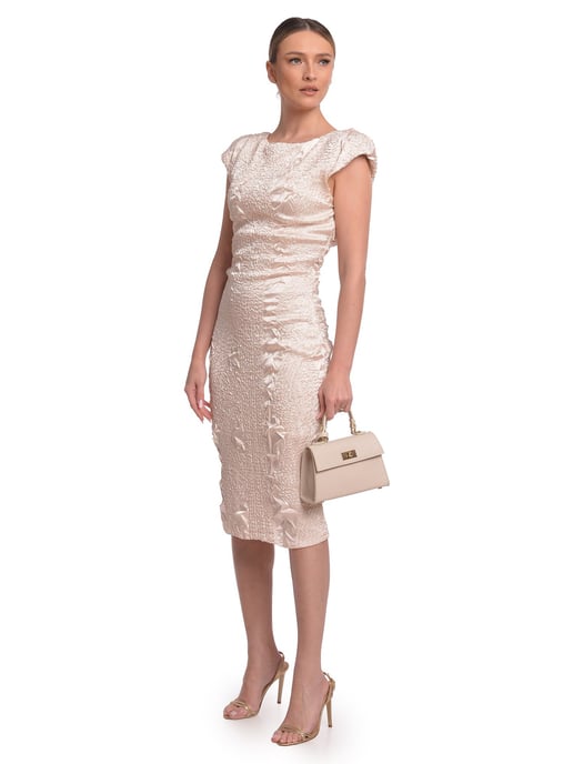 Luisa Vannini Beige Rundleer Tas - Image 5