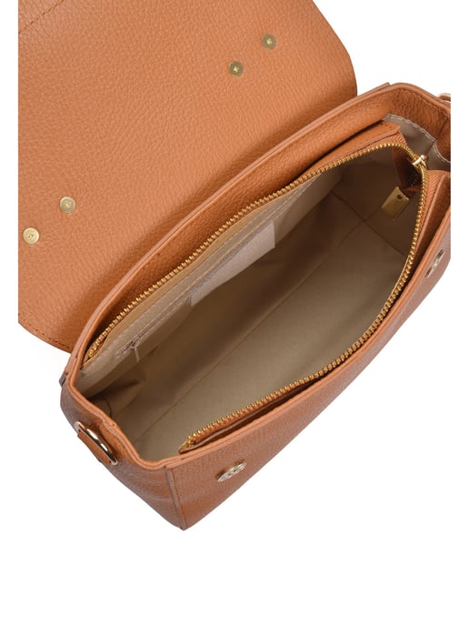 Anna Luchini Brown Rundleer Tas - Image 4