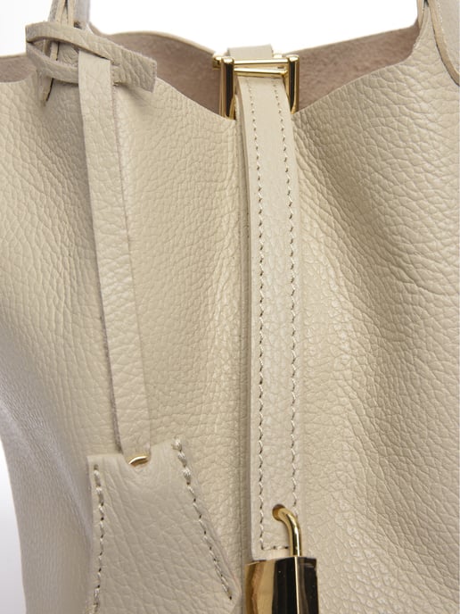 Anna Luchini Beige Rundleer Tas - Image 3