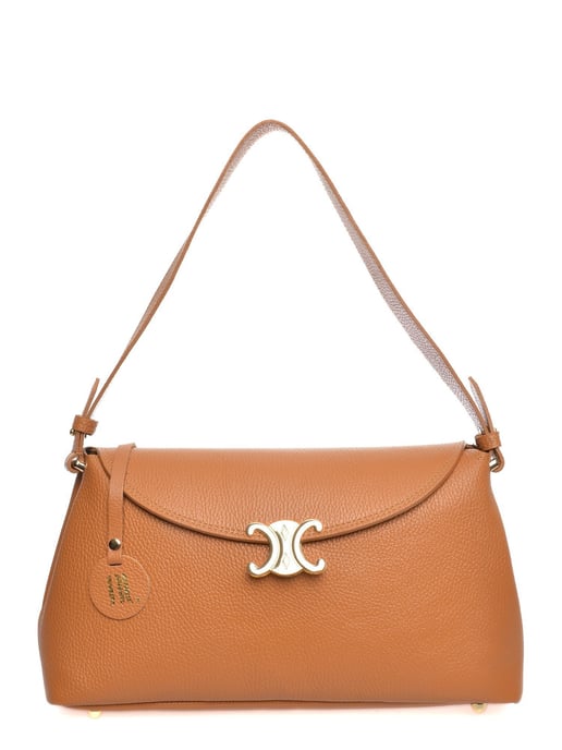 Anna Luchini Brown Rundleer Tas - Image 1