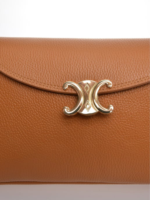 Anna Luchini Brown Rundleer Tas - Image 3
