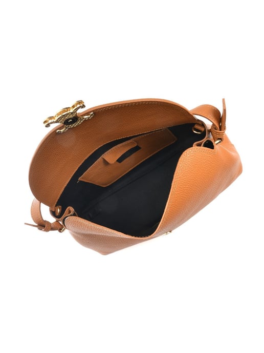 Anna Luchini Brown Rundleer Tas - Image 4