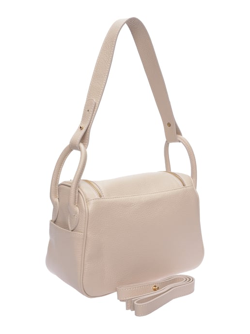Luisa Vannini Beige Rundleer Tas - Image 2