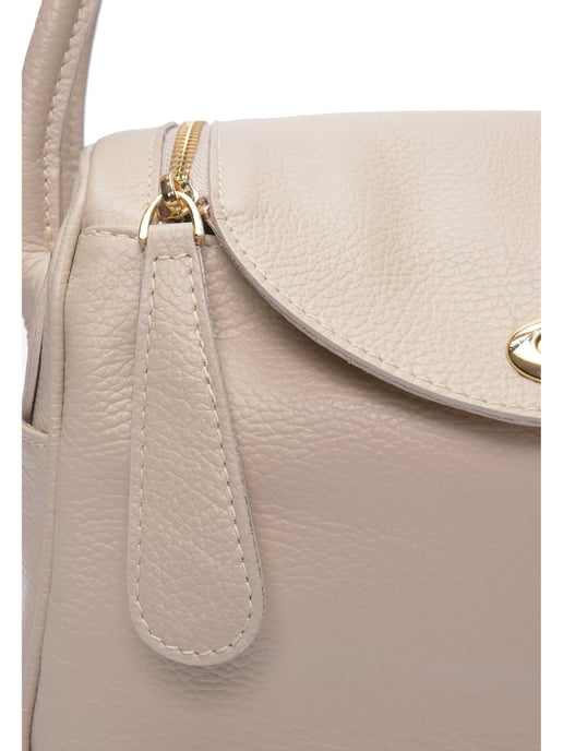 Luisa Vannini Beige Rundleer Tas - Image 3