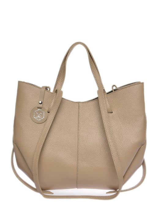 Luisa Vannini Beige Rundleer Tas - Image 1