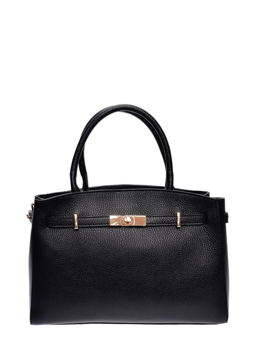 Isabella Rhea Zwart Rundleer Tas - Image 1