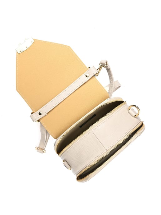 Roberta M Beige Rundleer Tas - Image 4