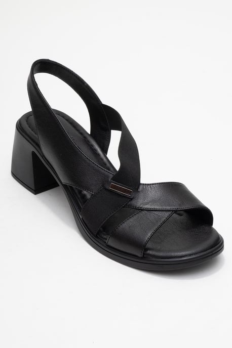 Crina Elasticated Leer Stevig Hak Sandaal - Image 3
