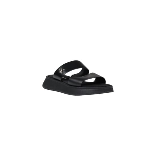 Calvin Klein Jeans Zwarte Leren Platte Sandalen - Image 2