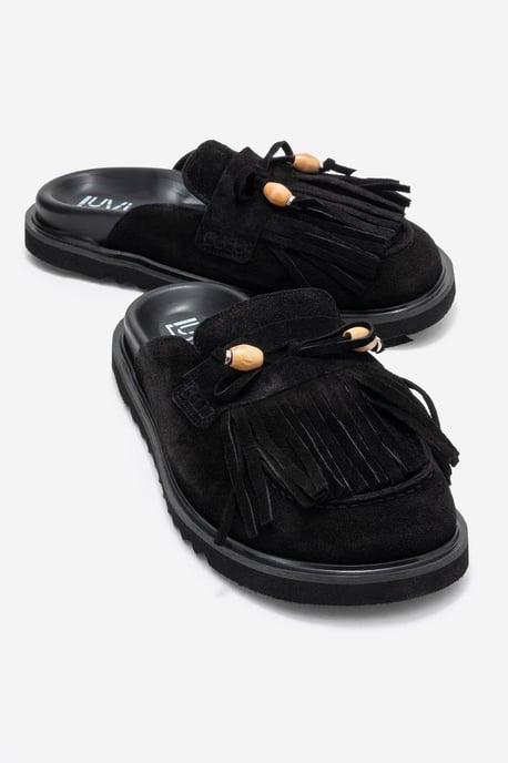 Carol Tassel Leather Mule - Image 1