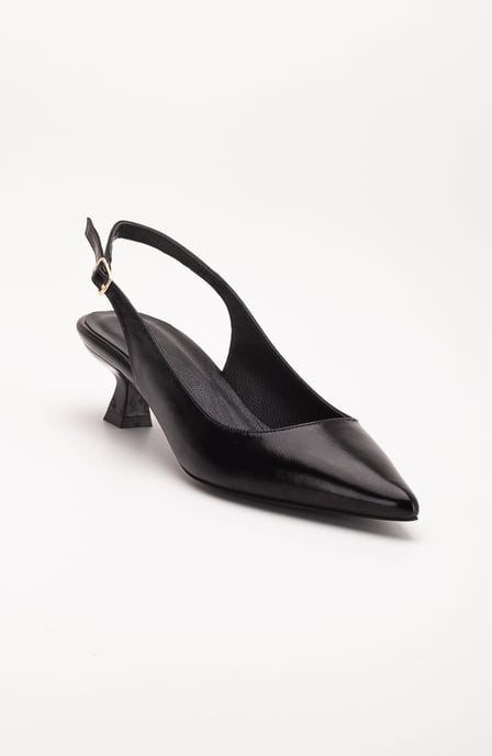 Lety Slingback Kitten Heel Leren Pumps - Image 1