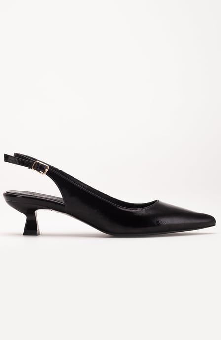Lety Slingback Kitten Heel Leren Pumps - Image 5
