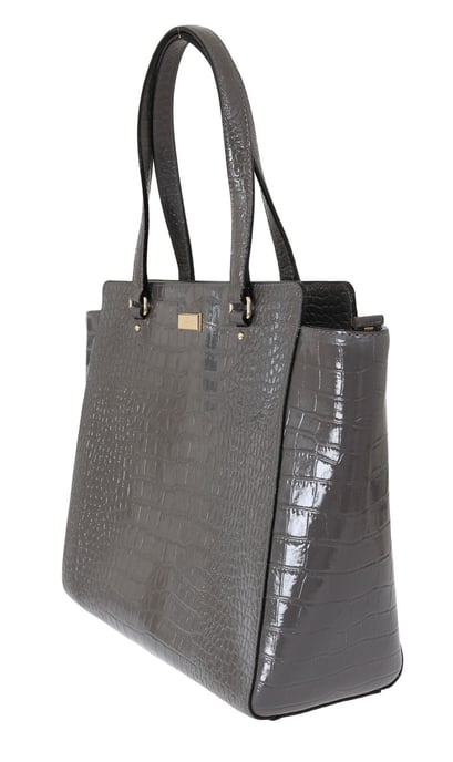 Kate Spade Grijze Croco Geëmbossede Leren Elissa Bristol Drive Tote Handtas - Image 3