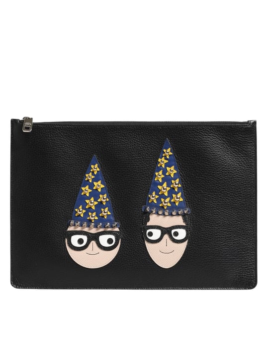 Dolce & Gabbana Zwarte Lederen #DGFAMILY Versierde Herentasje - Image 2