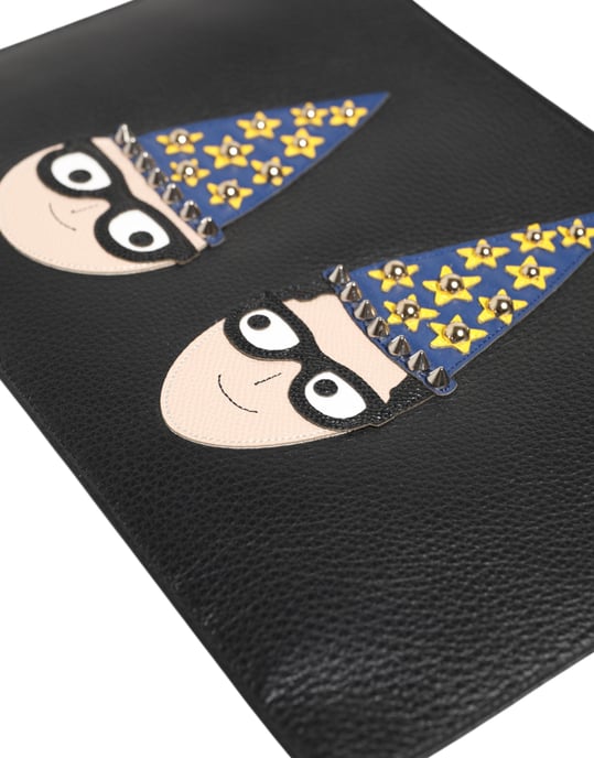 Dolce & Gabbana Zwarte Lederen #DGFAMILY Versierde Herentasje - Image 5