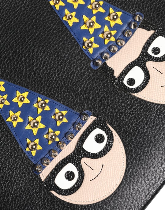 Dolce & Gabbana Zwarte Lederen #DGFAMILY Versierde Herentasje - Image 6