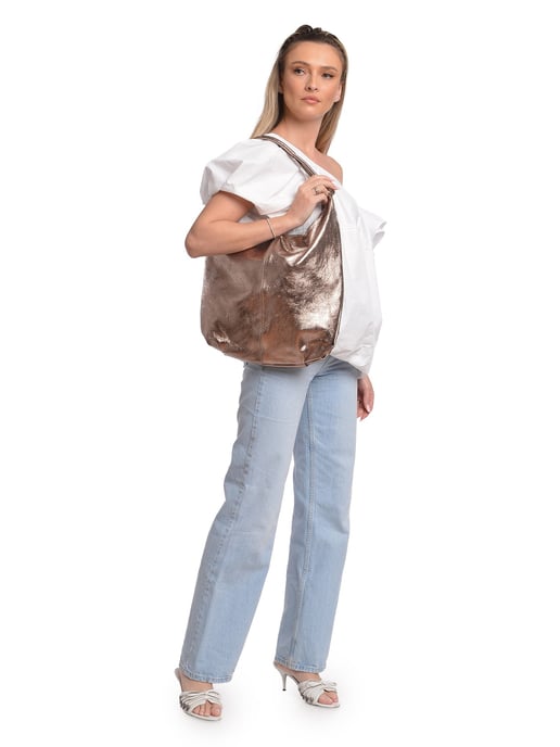 Anna Luchini Brons Rundleer Tas - Image 5