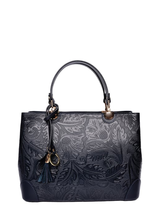 Anna Luchini Blauw Rundleer Tas - Image 1