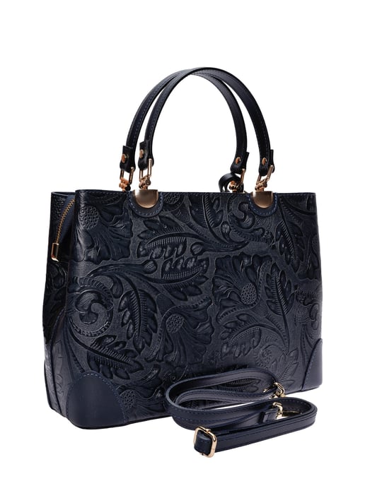 Anna Luchini Blauw Rundleer Tas - Image 2