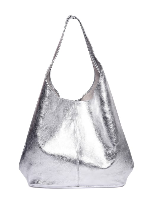 Luisa Vannini Zilver Rundleer Tas - Image 1