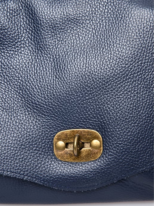 Anna Luchini Blauw Rundleer Tas - Image 3
