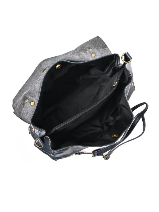 Anna Luchini Blauw Rundleer Tas - Image 4