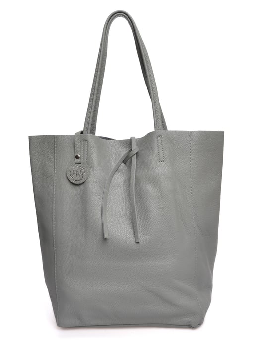 Roberta M Grijs Rundleer Tas - Image 1