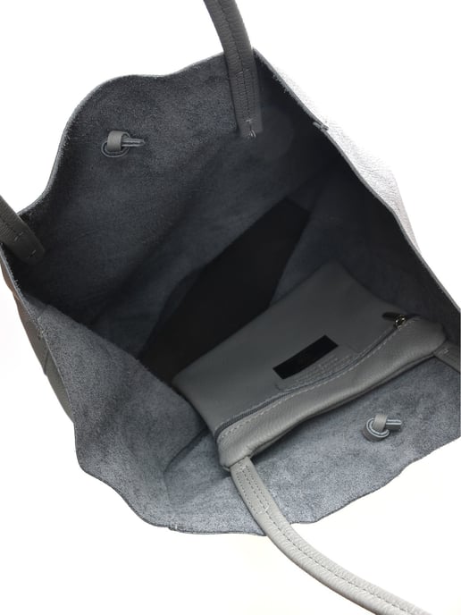 Roberta M Grijs Rundleer Tas - Image 4